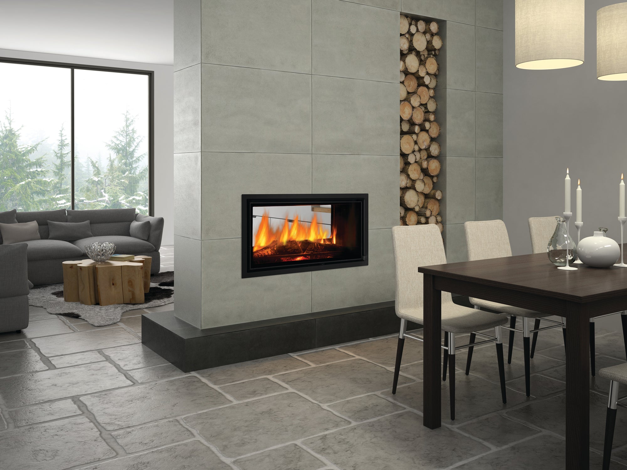 Regency Mansfield Double Sided Wood Heater