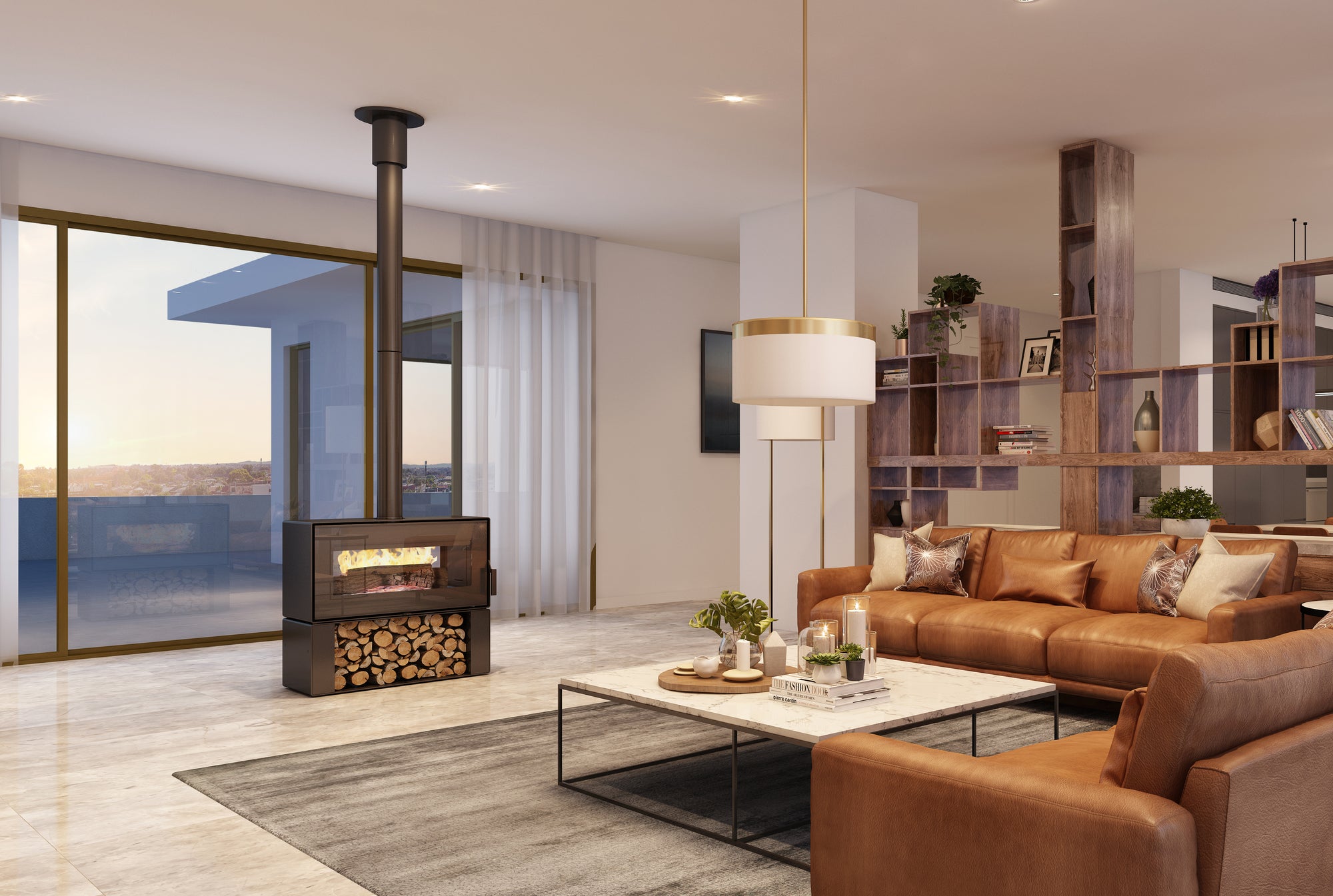 Visionline Taurus Double Sided Freestanding Wood Heater