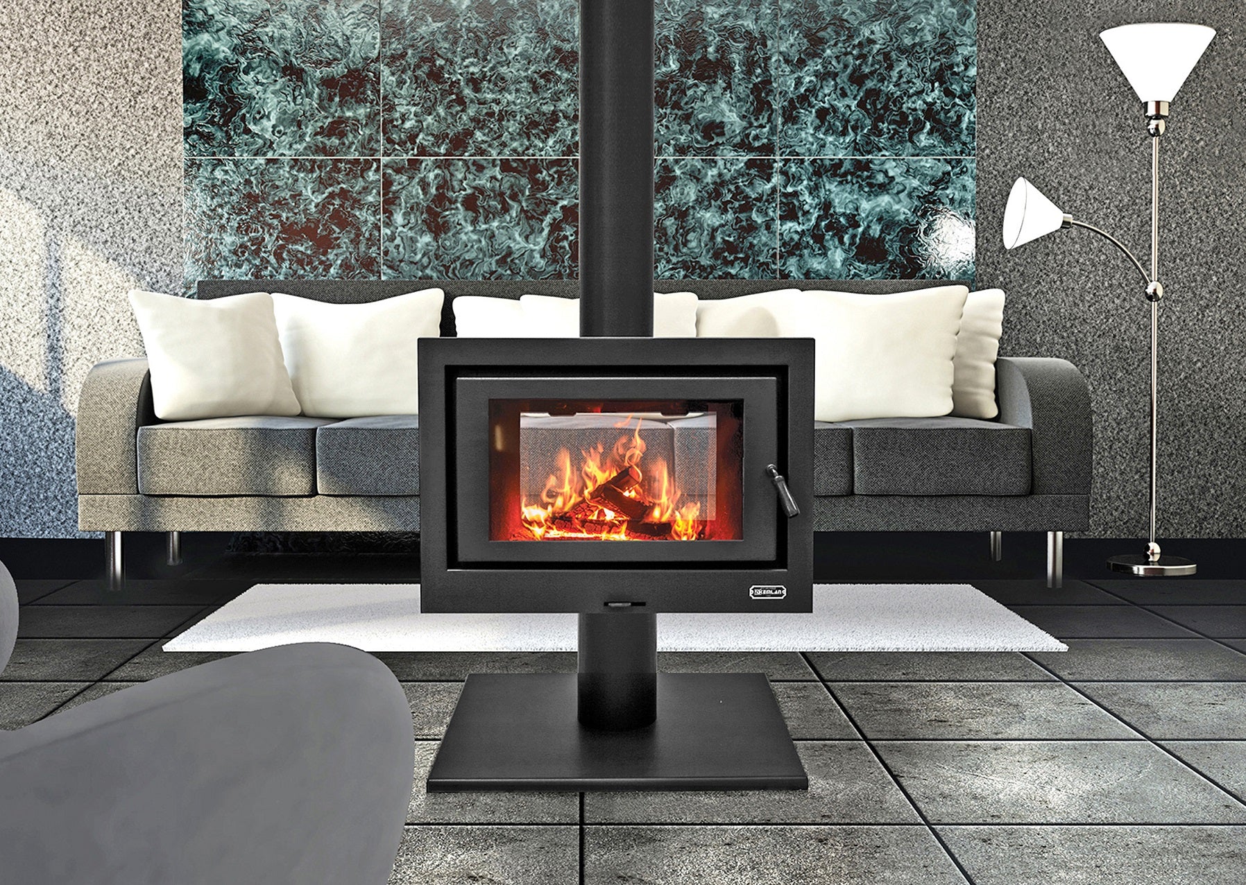 Kemlan Cube Double Sided Wood Heater