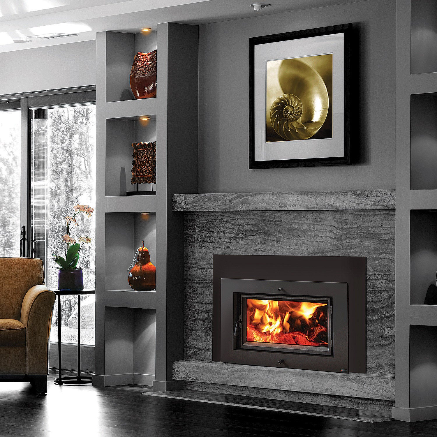 Lopi Flush Wood Medium Inbuilt Wood Heater