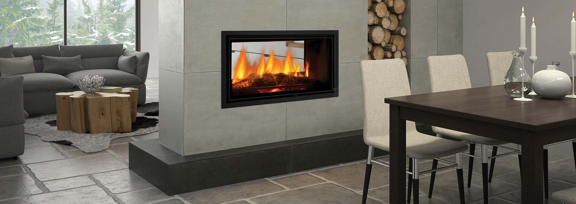 Regency Mansfield Double Sided Wood Heater