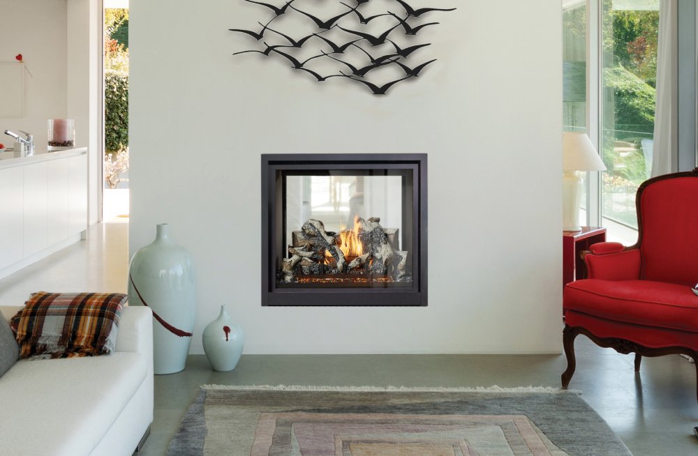 Lopi Probuilder 36 Clean Face Double Sided Gas Fireplace