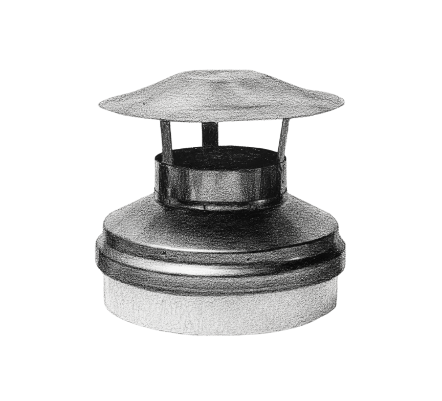 6" Inbuilt Flue Kit (4m) with Chinaman Cowl