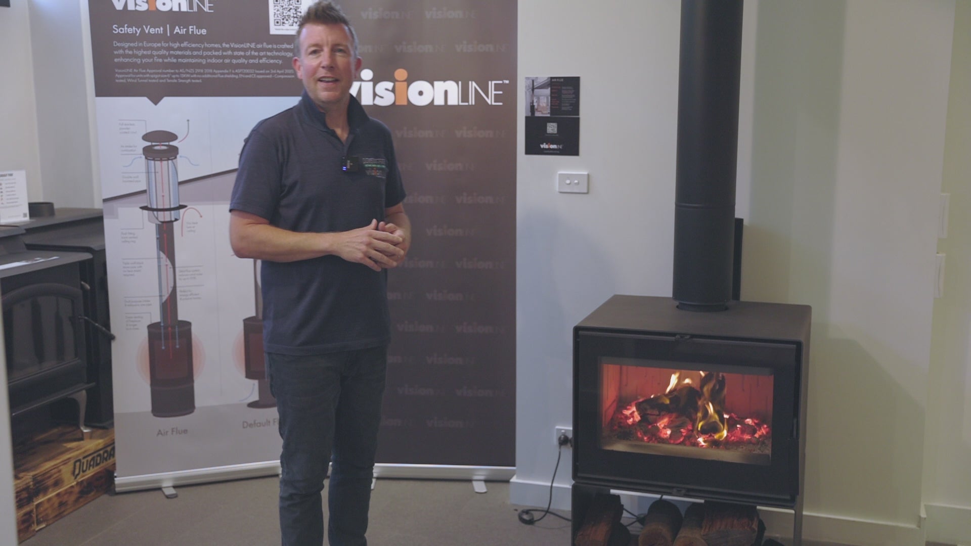 Visionline Phoenix Freestanding Wood Heater - Unit only